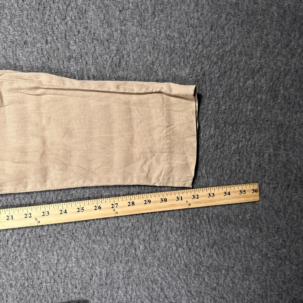 Quince Pants Mens 30x32 Driftwood Beige 100% European Linen Dress Side Tabs